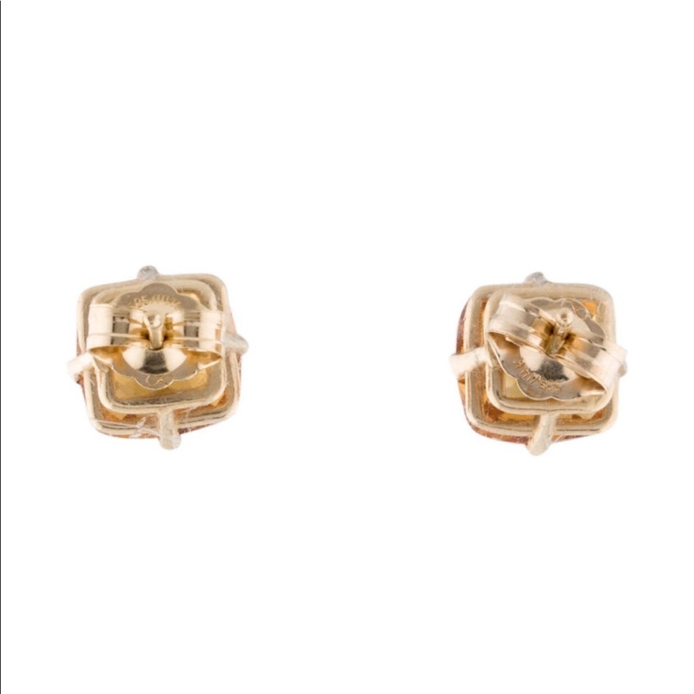 Brand New 14K Gold Citrine Stud Earrings - Picture 3 of 6